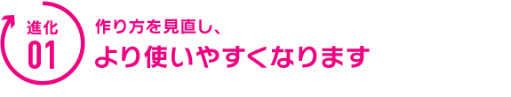 作り方を見直し、より使いやすくなります。